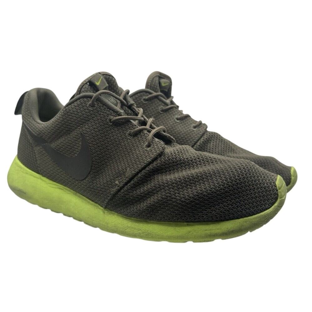 Nike Roshe Run 511881-307 Tarp Green Volt Men 11 Fair Condition